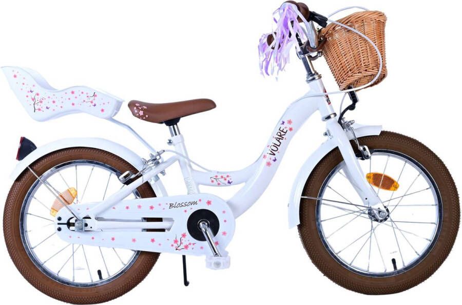 Volare Blossom Kinderfiets Meisjes 16 inch Wit Twee Handremmen