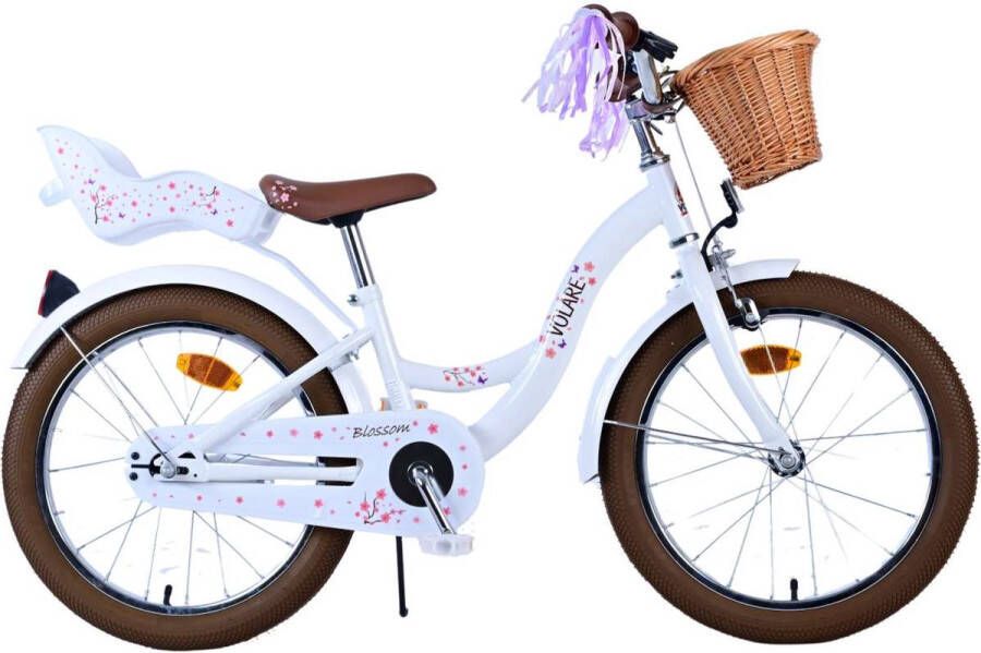 Volare Blossom Kinderfiets Meisjes 18 inch Roze Terugtraprem en 1 Handrem