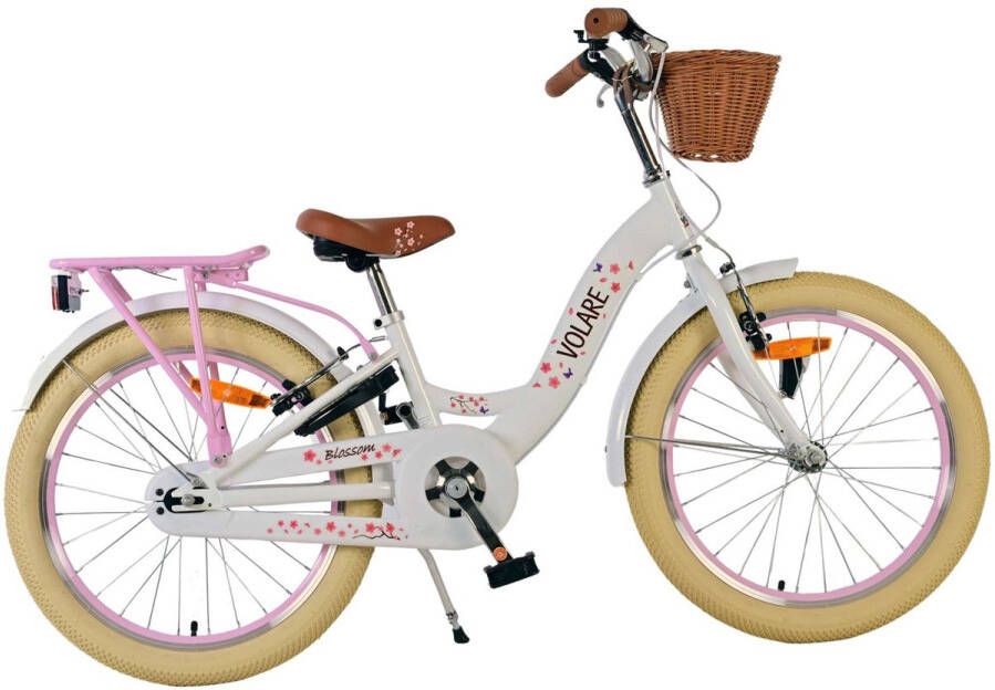 Volare Blossom Kinderfiets Meisjes 20 inch Wit Twee handremmen