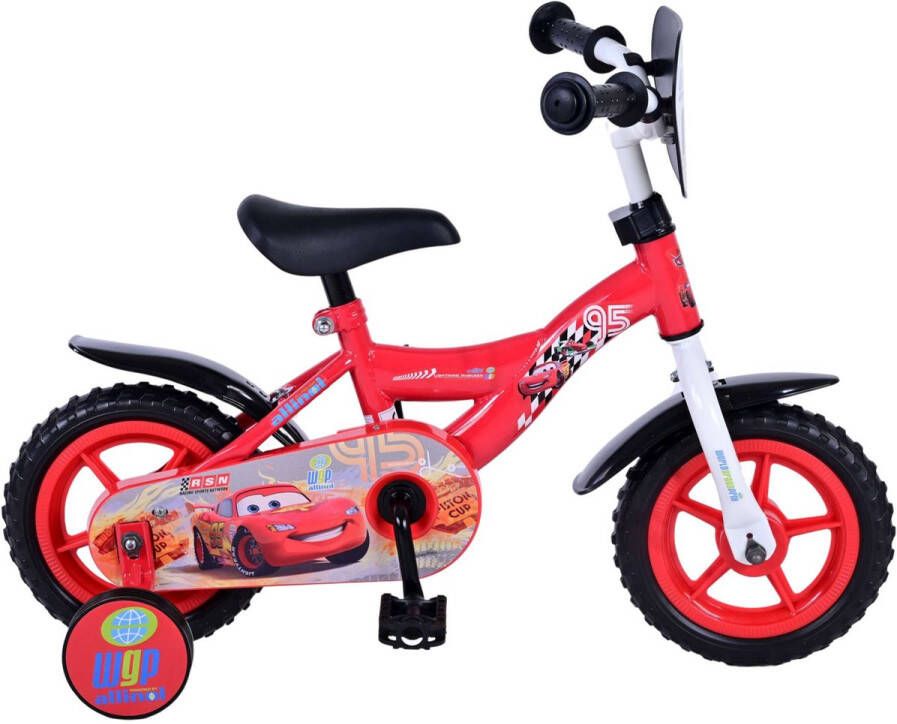 Volare Disney Cars Kinderfiets Jongens 10 inch Rood Doortrapper