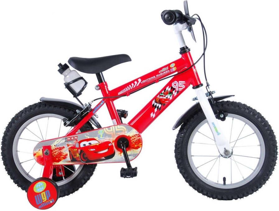 Volare Disney Cars Kinderfiets Jongens 14 inch Rood Twee handremmen