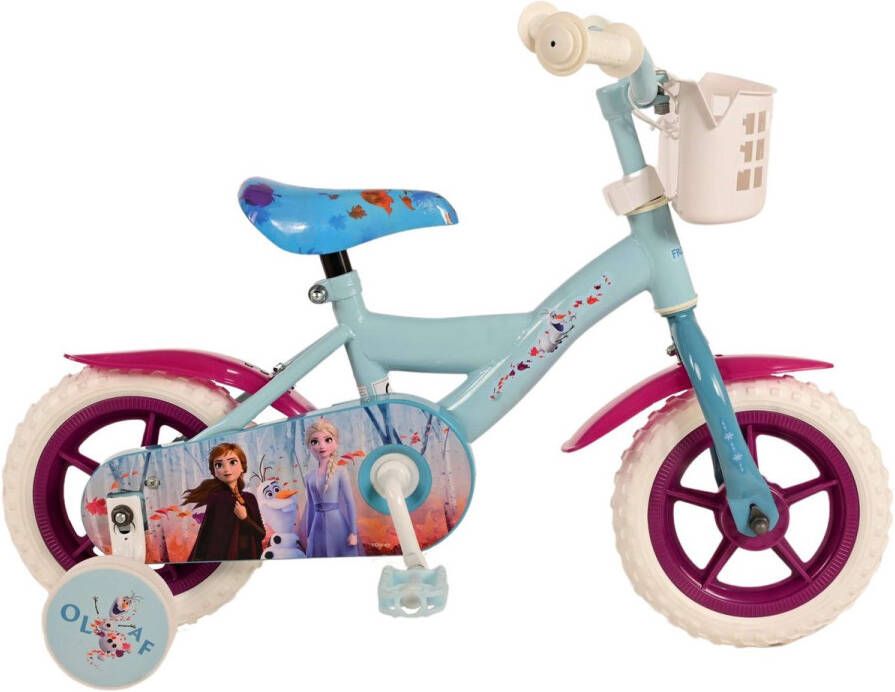 Volare Disney Frozen 2 Kinderfiets Meisjes 10 inch Blauw Paars Doortrapper Incl. mandje