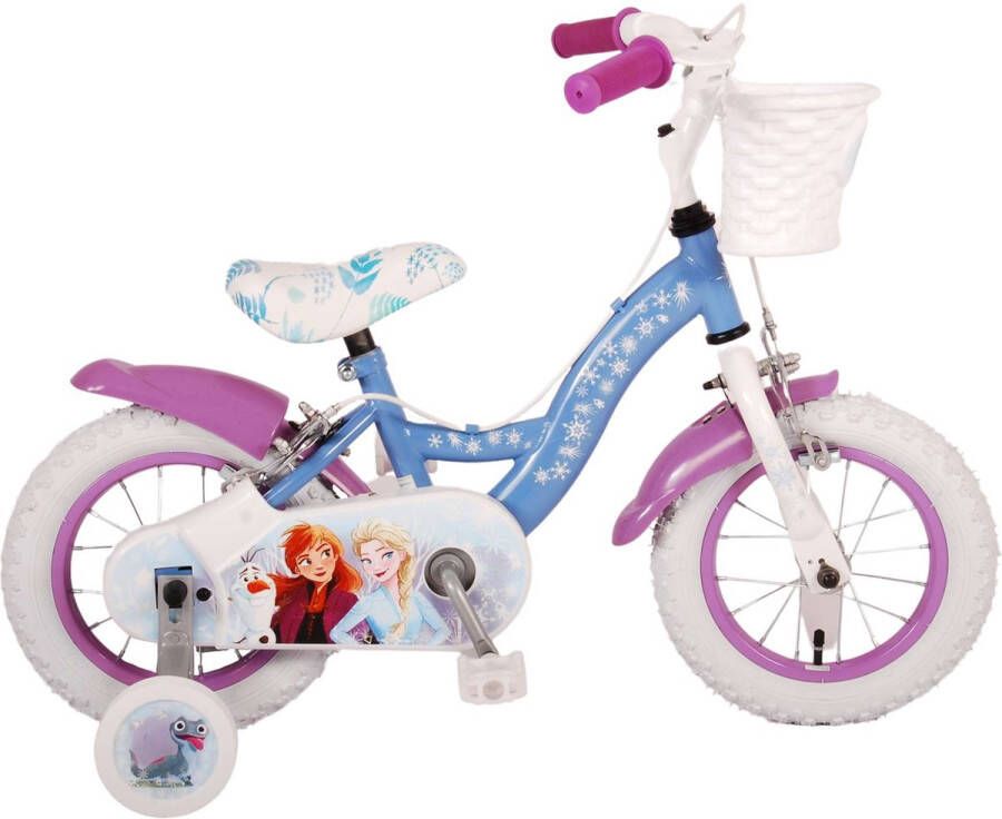 Volare Disney Frozen 2 Kinderfiets Meisjes 12 inch Blauw Paars Twee handremmen