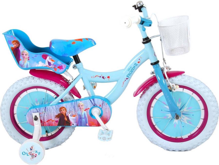Volare Disney Frozen 2 Kinderfiets Meisjes 14 inch Blauw Paars 95% afgemonteerd
