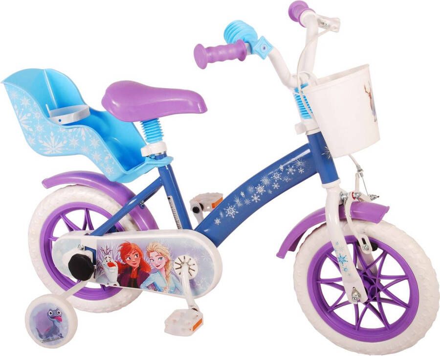 Volare Disney Frozen Kinderfiets Meiden 12 inch Blauw Paars Doortrapsysteem