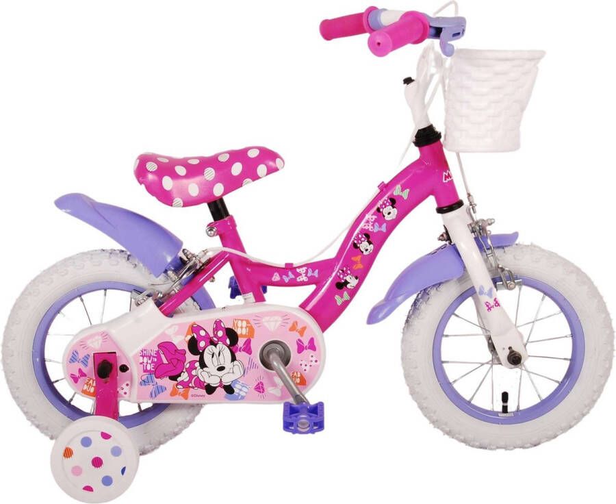 Volare Disney Minnie Cutest Ever! Kinderfiets Meisjes 12 inch Roze Twee handremmen