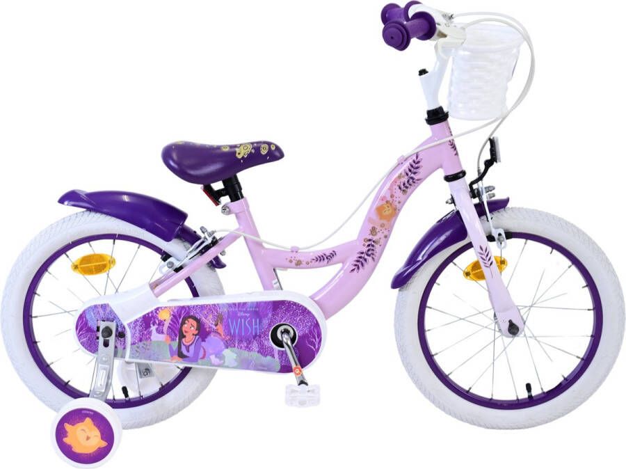 volare Disney Wish Kinderfiets Meisjes 16 inch Paars Twee handremmen