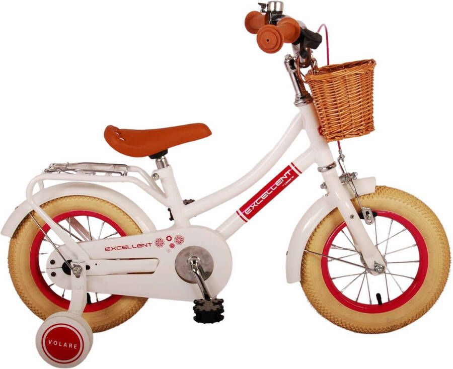 Volare Excellent 12 Inch 21 5 cm Meisjes Terugtraprem Wit