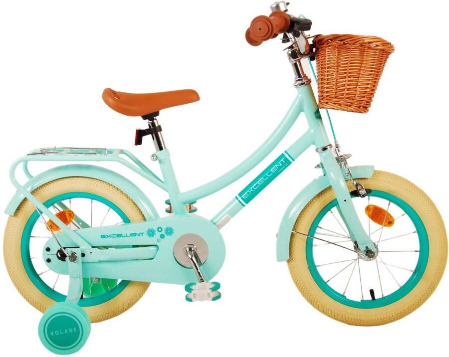 Volare Excellent 14 Inch 23 cm Meisjes Terugtraprem Mintgroen