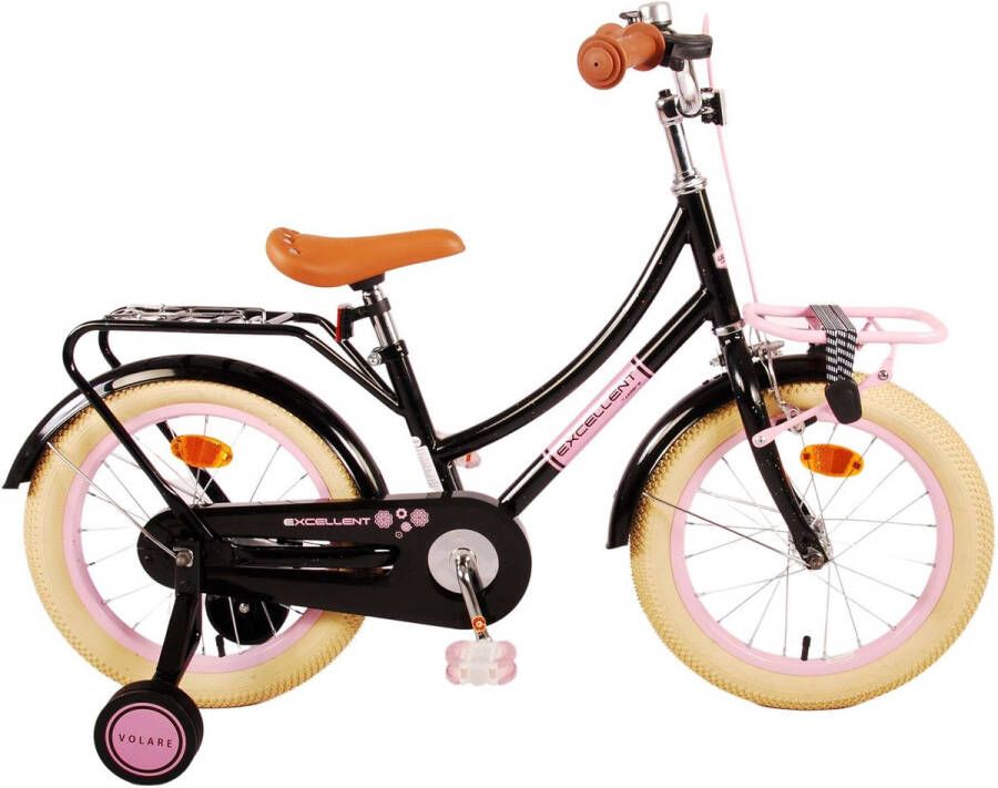 Volare Excellent Kinderfiets Meisjes 16 inch Zwart 95% afgemonteerd