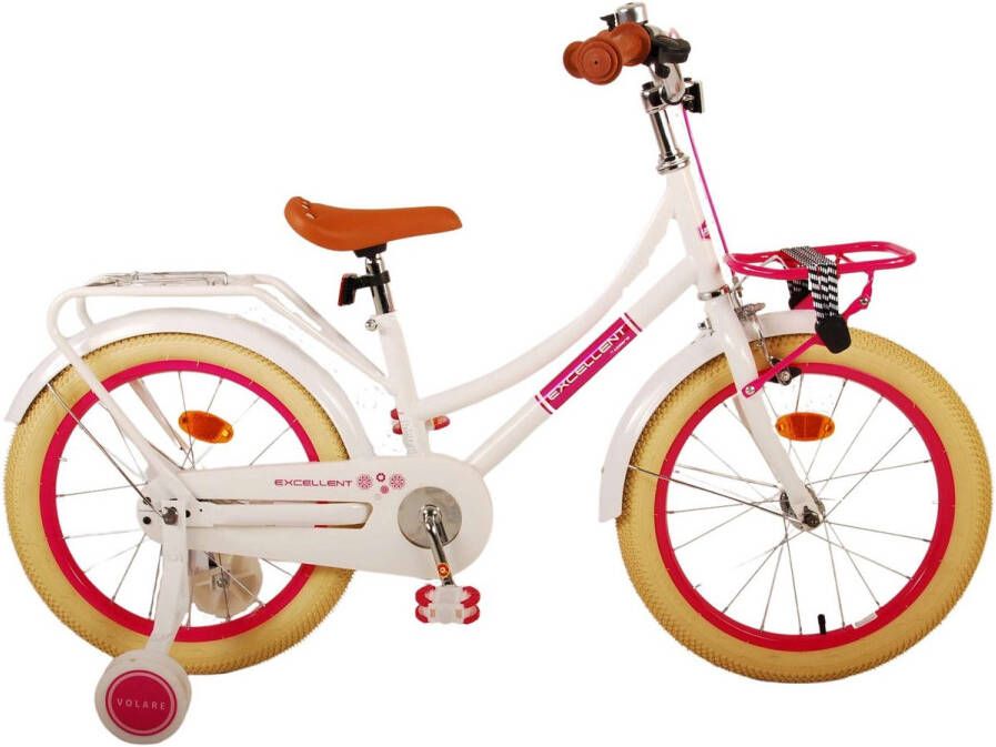 Volare Excellent Kinderfiets Meisjes 18 inch Wit 95% afgemonteerd