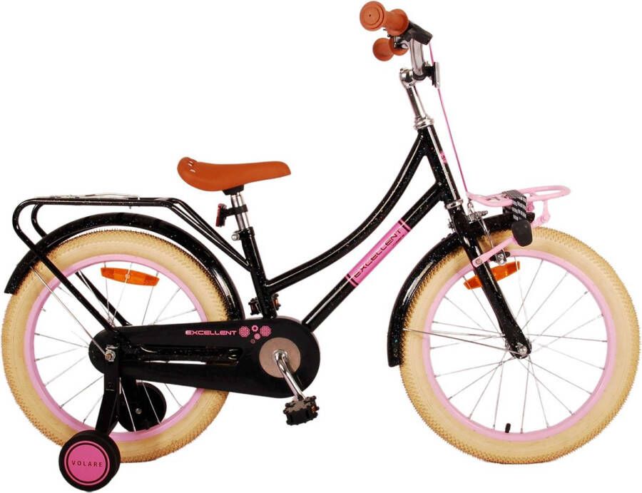 Volare Excellent Kinderfiets Meisjes -18 inch Zwart 95% afgemonteerd