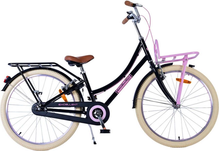 volare Excellent Kinderfiets Meisjes 24 inch Zwart Twee handremmen