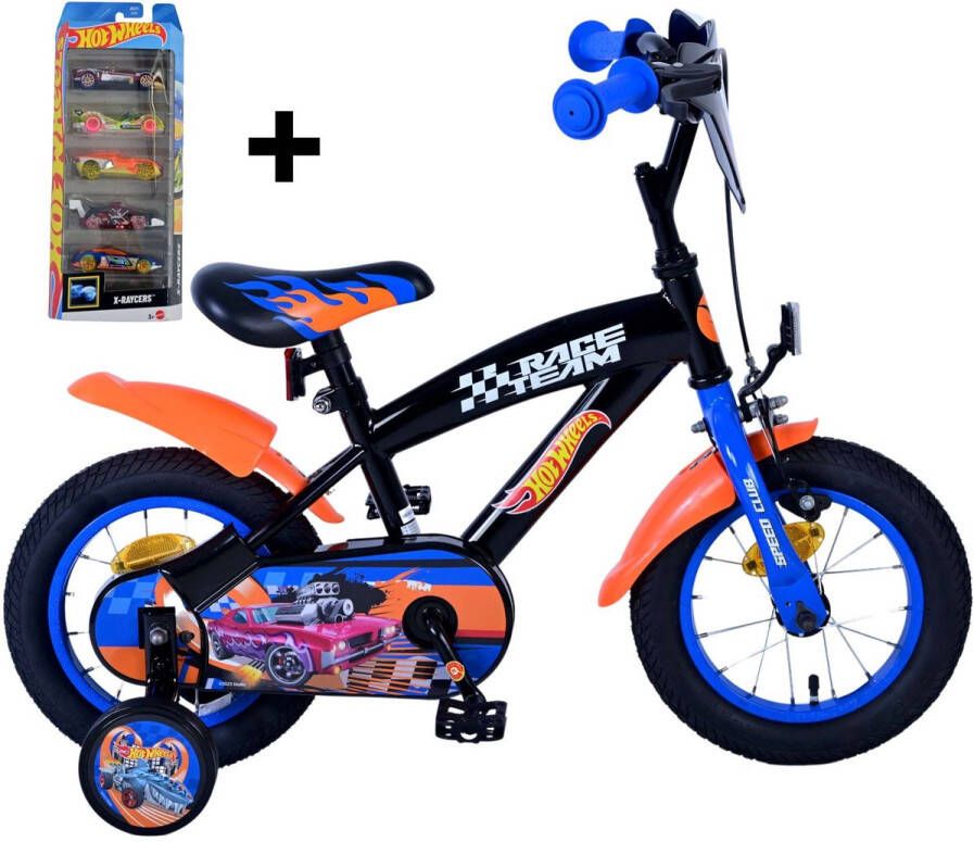 Volare Hot Wheels Kinderfiets Jongens 12 inch + gratis 5 pack auto