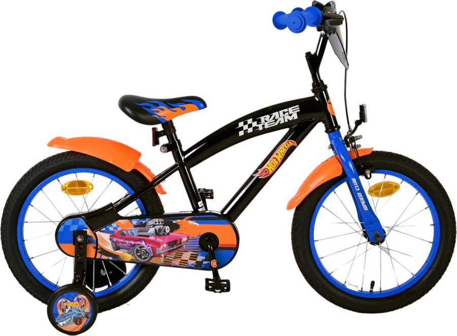 Volare Hot Wheels Kinderfiets Jongens 16 inch Zwart Oranje Blauw