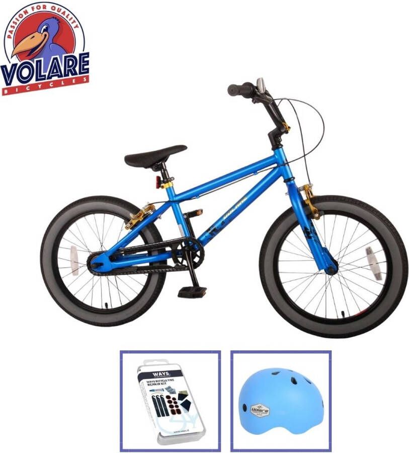 Volare Kinderfiets Cool Rider 18 inch Blauw Inclusief fietshelm & accessoires