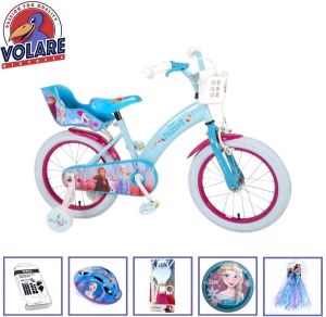 Volare Kinderfiets Disney Frozen 2 16 inch Blauw Paars Inclusief fietshelm & accessoires