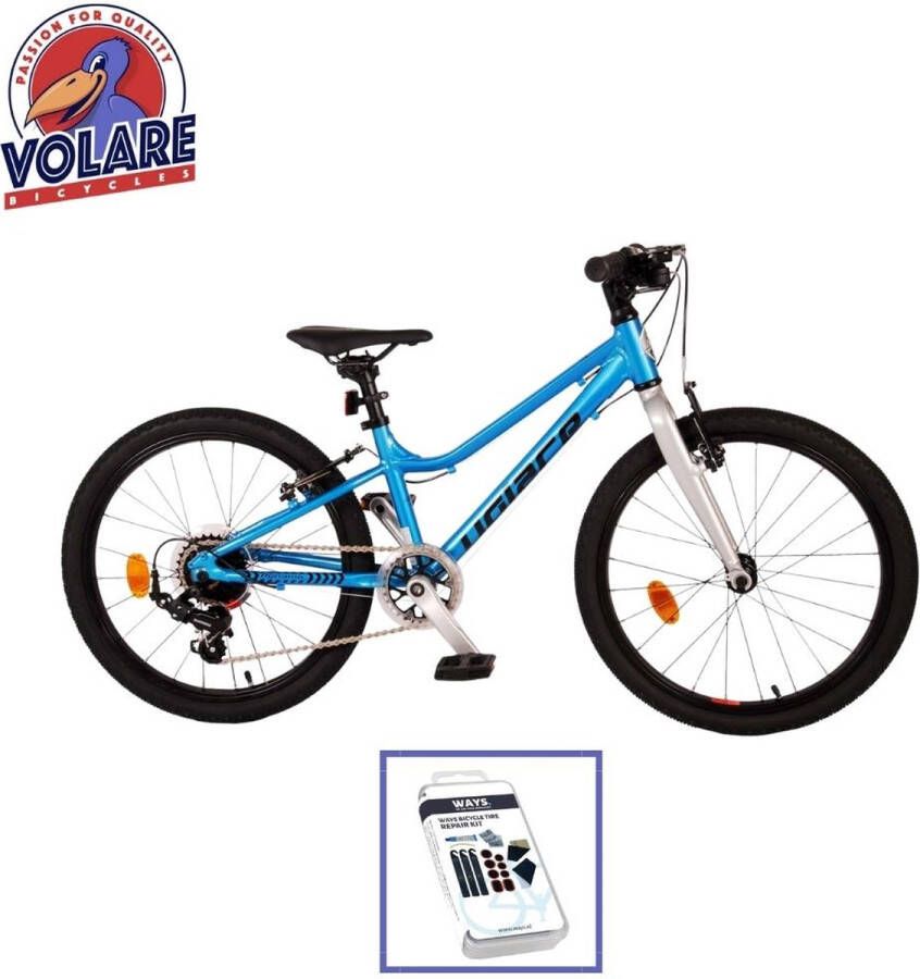 Volare Kinderfiets Dynamic 20 inch Blauw 7 Versnellingen Inclusief WAYS Bandenplakset