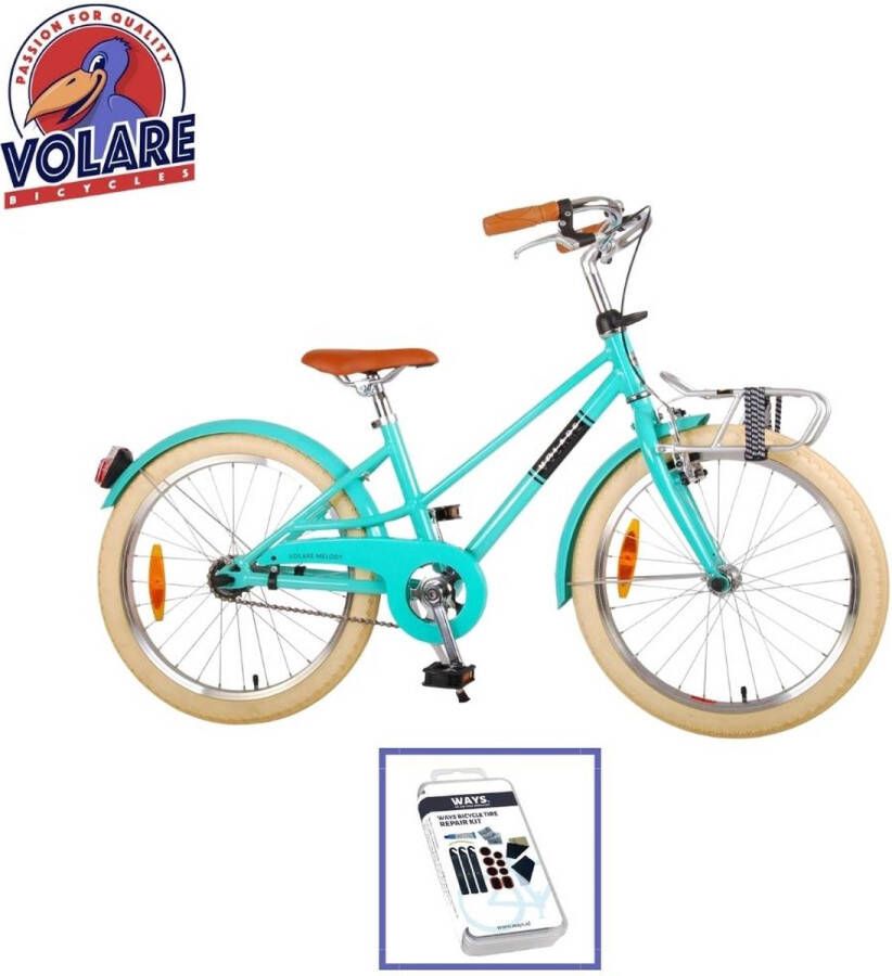 Volare Kinderfiets Melody 20 inch Turquoise Inclusief WAYS Bandenplakset