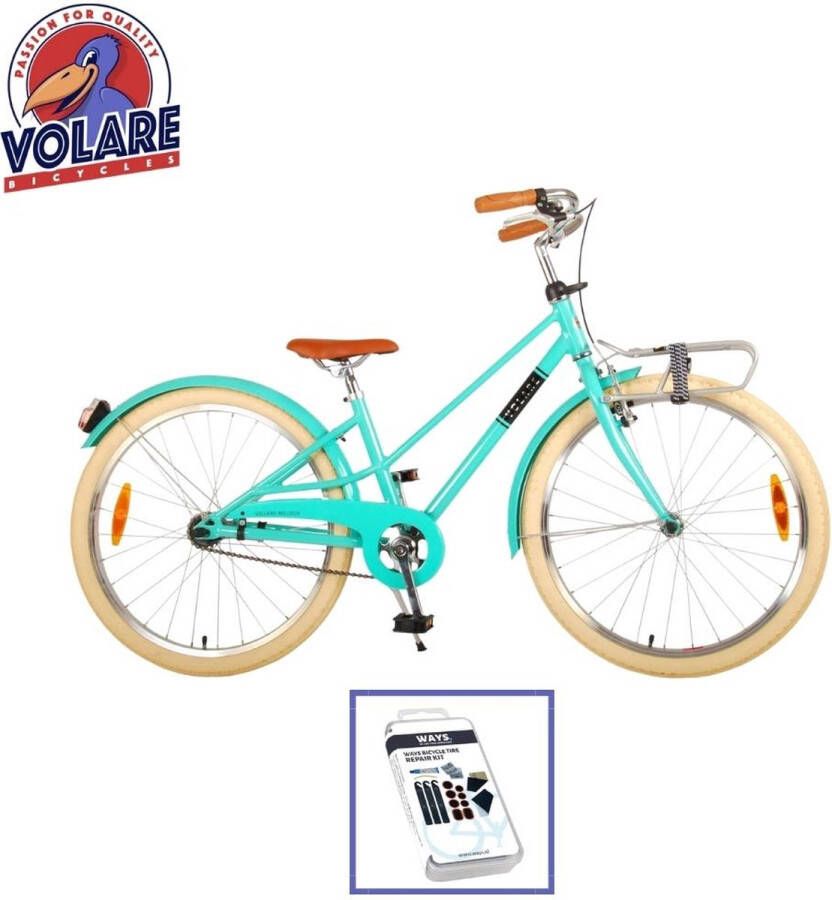 Volare Kinderfiets Melody 24 inch Turquoise Inclusief WAYS Bandenplakset