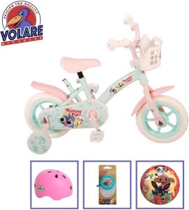 Volare Kinderfiets Woezel & Pip 10 inch Doortrapper Inclusief fietshelm & accessoires