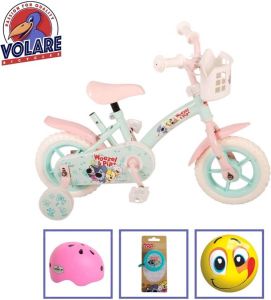 Volare Kinderfiets Woezel & Pip 10 inch Doortrapper Met fietshelm + accessoires