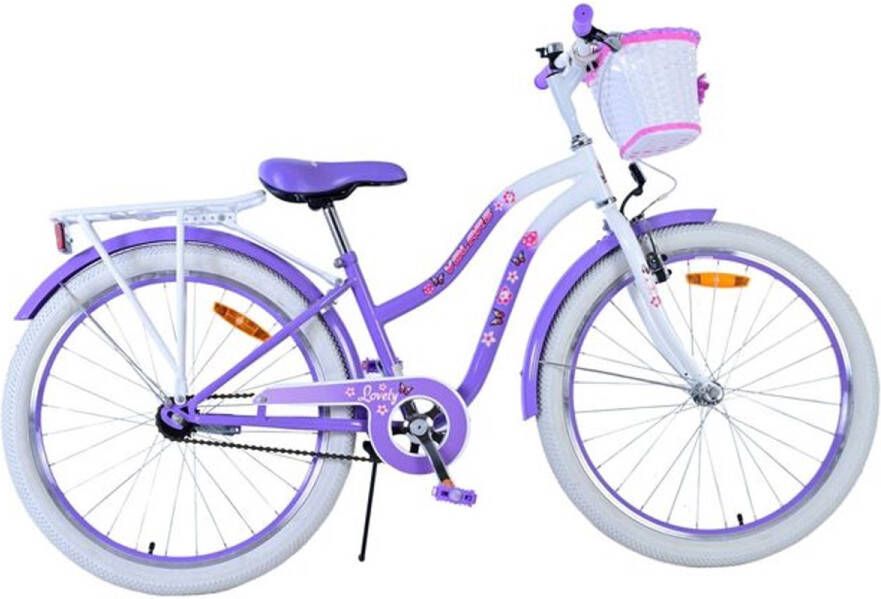 Volare Lovely 24 Inch 33 5 cm Meisjes Terugtraprem Paars Wit