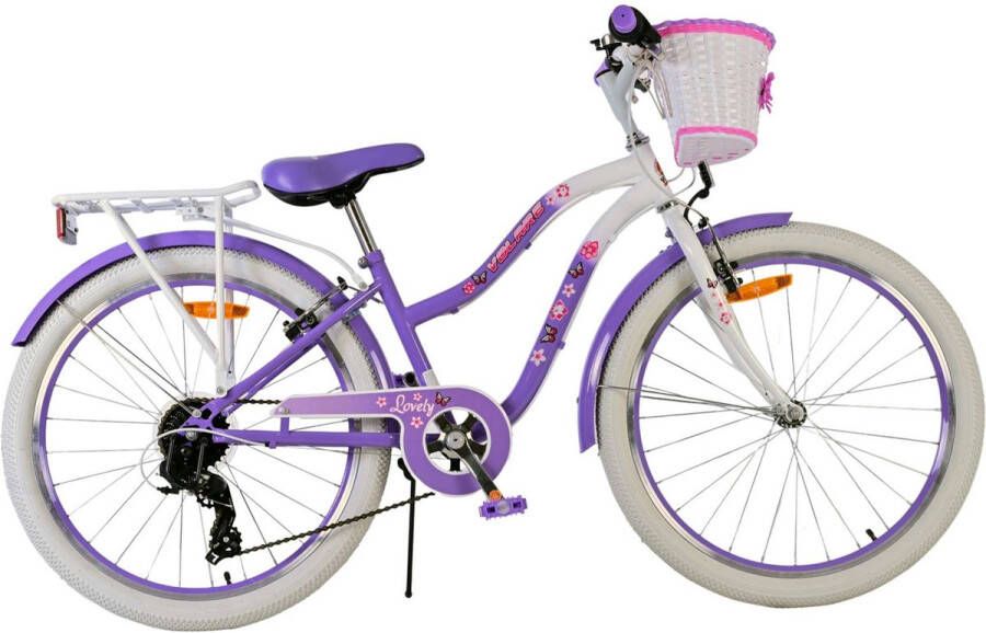 Volare Blossom 24 Inch 33 5 cm Meisjes 7V V Brakes Paars Wit