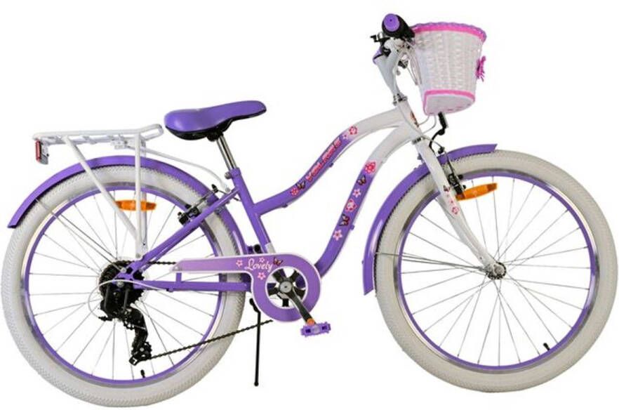 Volare Lovely Kinderfiets Meisjes 24 inch Paars 7 Versnellingen
