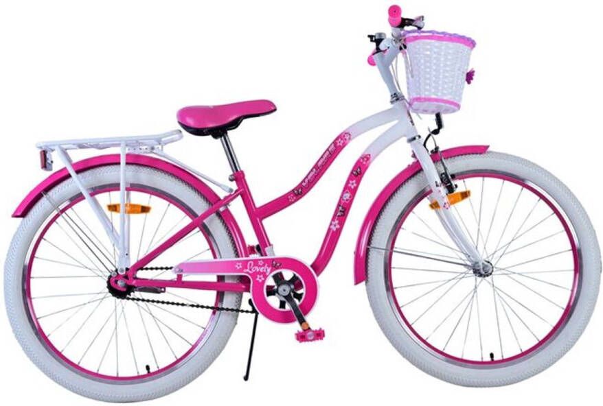 Volare Lovely 24 Inch 33 5 cm Meisjes Terugtraprem Roze Wit