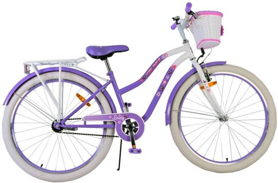 Volare Lovely 26 Inch 36 cm Meisjes Terugtraprem Paars Wit