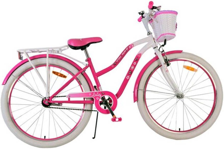 Volare Lovely 26 Inch 36 cm Meisjes Terugtraprem Roze Wit