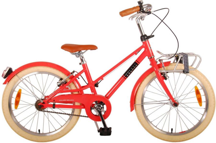 Volare Melody Kinderfiets Meisjes 20 inch Pastel Rood Twee Handremmen Prime Collection