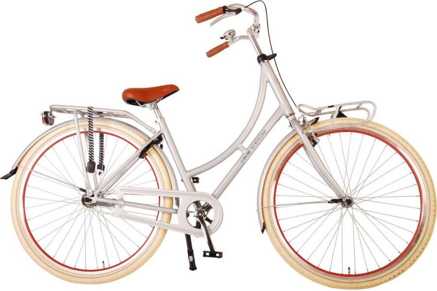 Volare Oma Classic Meisjesfiets Tiener 45 cm Lage zadelstand Mat Zilver