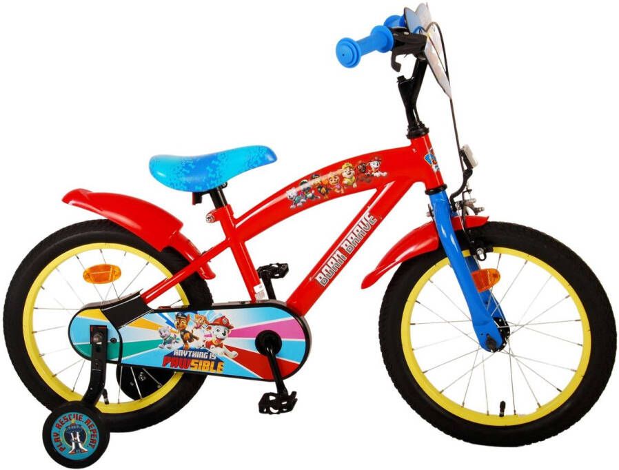 Nickelodeon Paw Patrol 16 Inch 28 cm Jongens Terugtraprem Rood Blauw