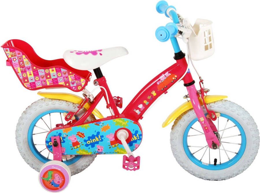 Volare Peppa Pig Kinderfiets Meisjes 12 inch Roze Twee handremmen