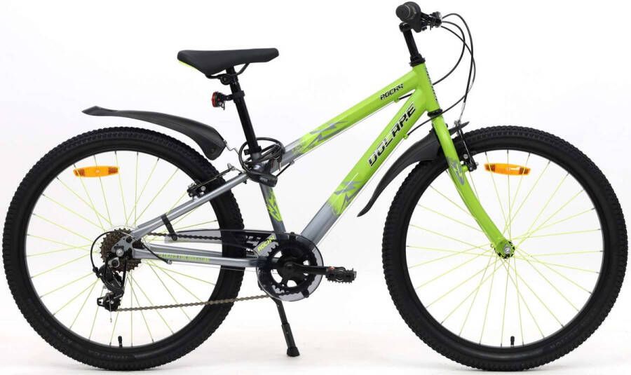 Jongensfiets Kinderfiets Volare Rocky Kinderfiets 24 inch Groen 7 speed