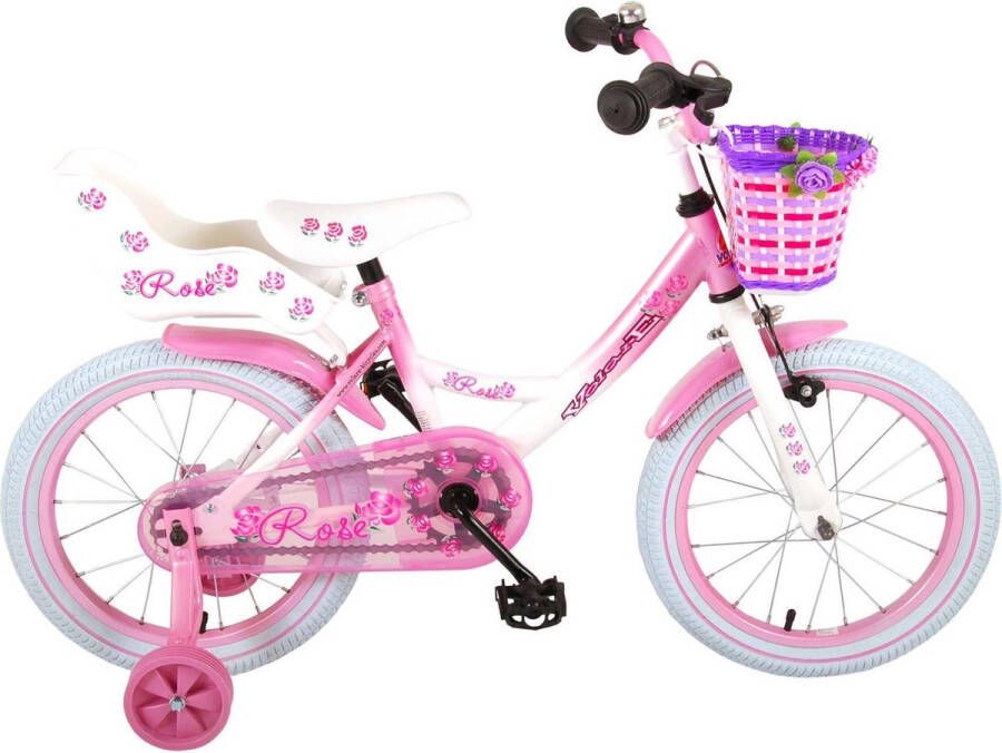 Volare Rose Kinderfiets Meisjes 16 inch Roze Wit 95% afgemonteerd - Foto 2
