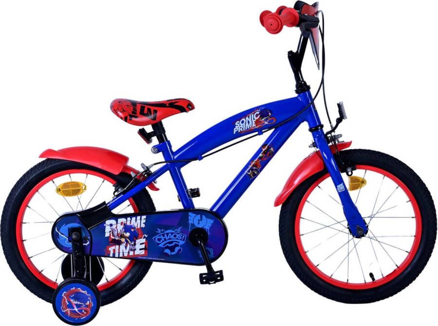 Volare Sonic Prime Kinderfiets Jongens 16 inch Blauw Rood Twee handremmen