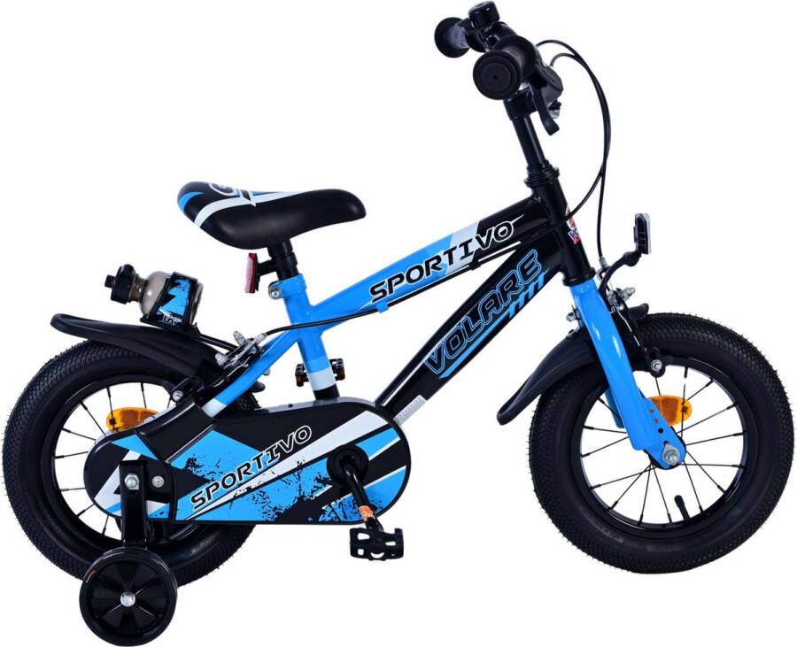 Volare Sportivo Kinderfiets Jongens 12 inch Blauw Zwart