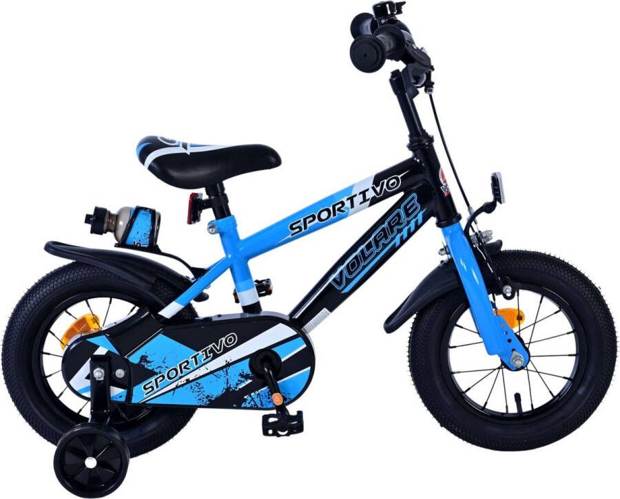 Volare Sportivo Kinderfiets Jongens 12 inch Blauw Zwart