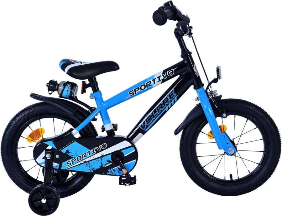 Volare Sportivo Kinderfiets Jongens 14 inch Blauw Zwart