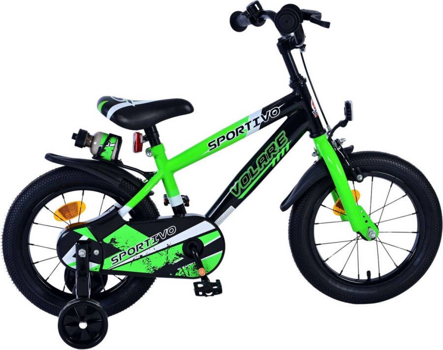 Volare Sportivo Kinderfiets Jongens 14 inch Groen Zwart