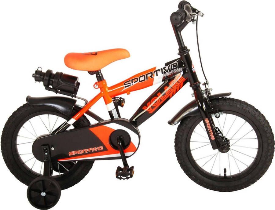 Volare Sportivo Kinderfiets Jongens 14 inch Neon Oranje Zwart 95% afgemonteerd