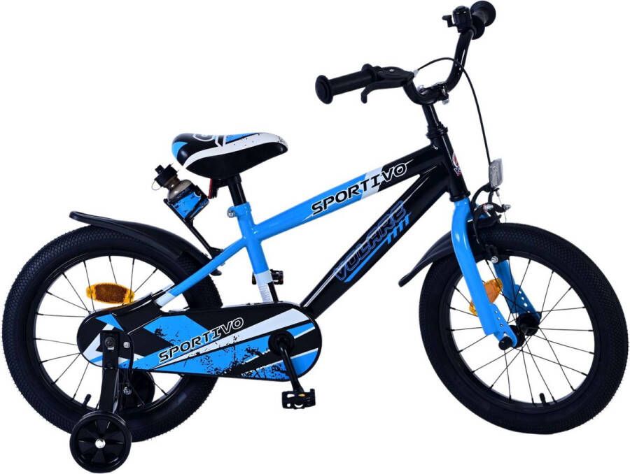 Volare Sportivo Kinderfiets Jongens 16 inch Blauw Zwart