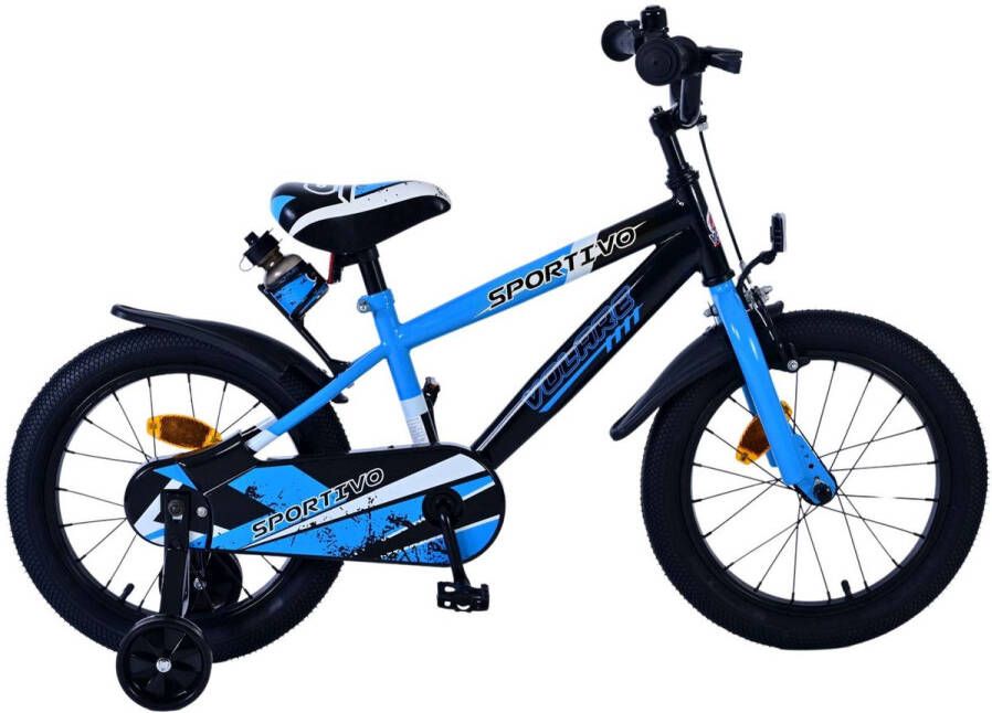 Volare Sportivo Kinderfiets Jongens 16 inch Blauw Zwart