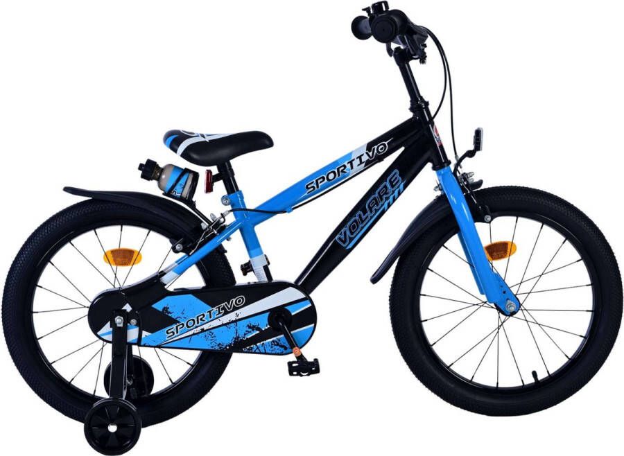 Volare Sportivo Kinderfiets Jongens 18 inch Blauw Zwart