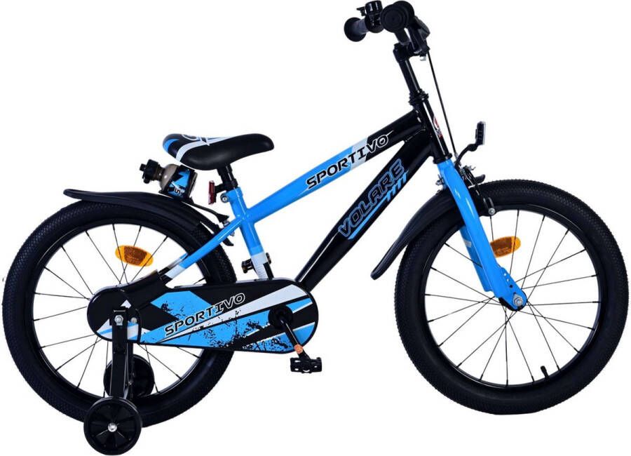 Volare Sportivo Kinderfiets Jongens 18 inch Blauw Zwart