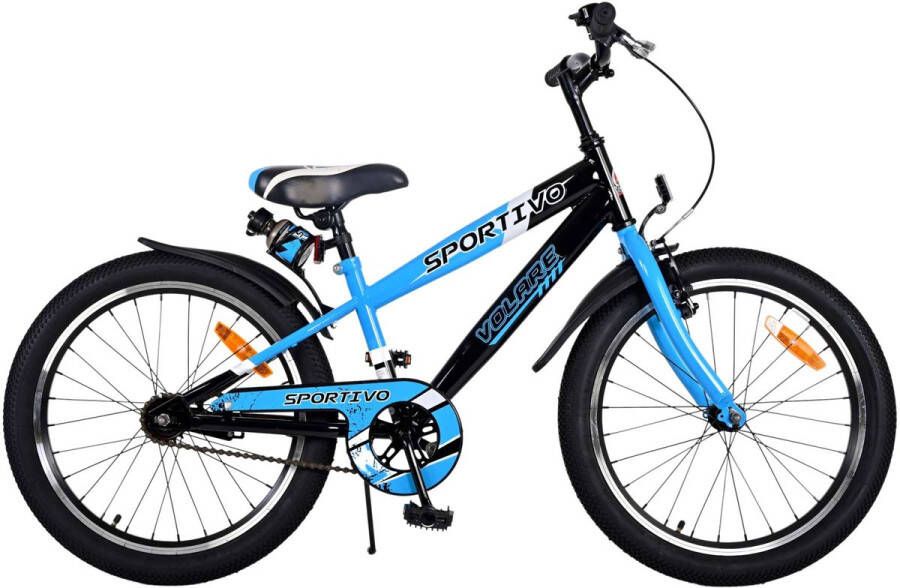 Volare Sportivo 20 Inch 28 cm Jongens Terugtraprem Blauw Zwart