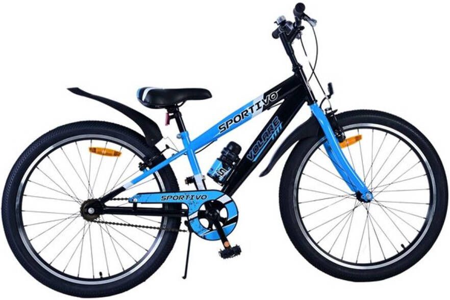Volare Sportivo Kinderfiets Jongens 24 inch Zwart Blauw Twee Handremmen